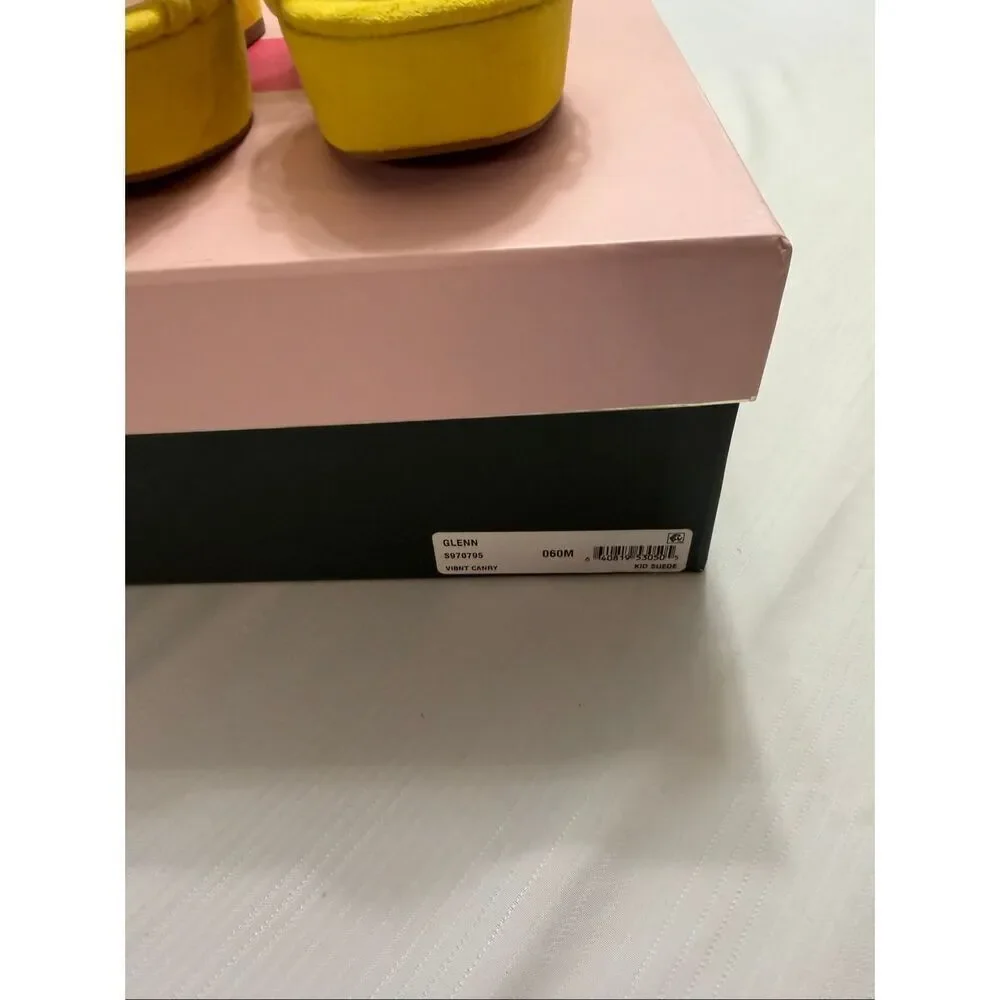 Kate Spade Glenn Strappy Yellow Platform Sandals Heels Size 6 M New NIB